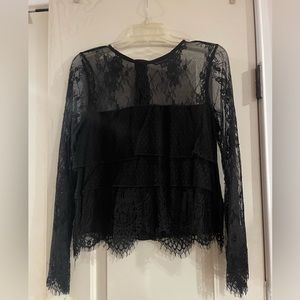 American Eagle Lace Black Top